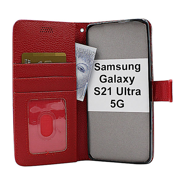 New Standcase Wallet Samsung Galaxy S21 Ultra 5G (G998B) Svart