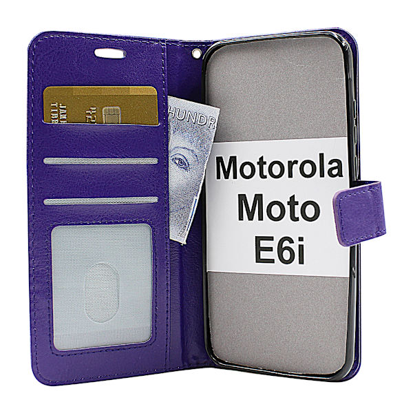 Crazy Horse Wallet Motorola Moto E6i Lila
