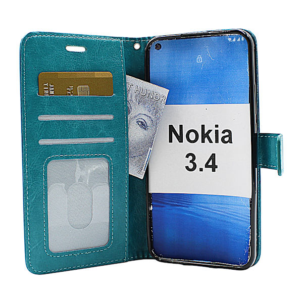 Crazy Horse Wallet Nokia 3.4 Hotpink