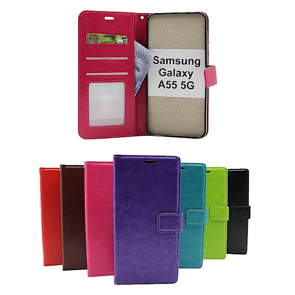Crazy Horse Wallet Samsung Galaxy A55 5G (SM-A556B) Hotpink