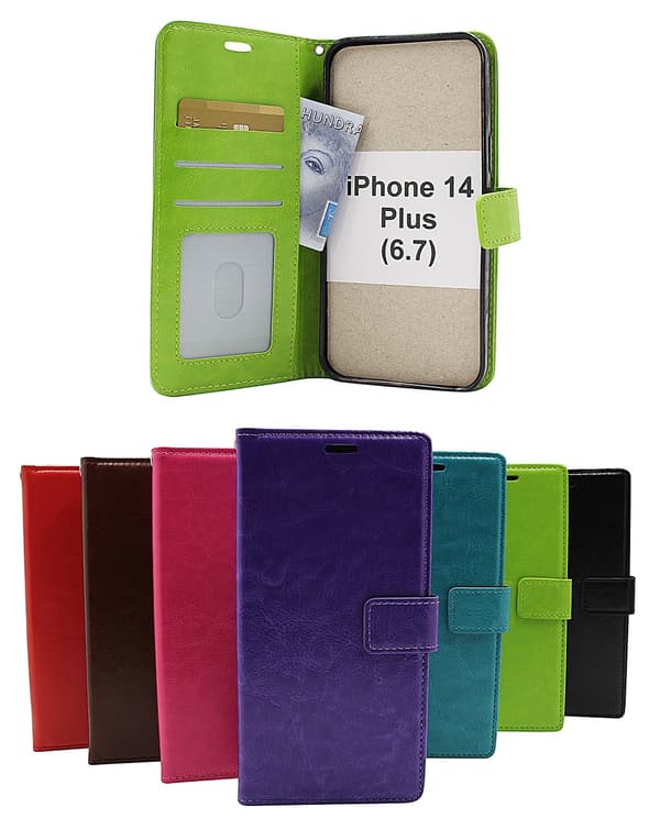 Crazy Horse Wallet iPhone 14 Plus (6.7) Svart