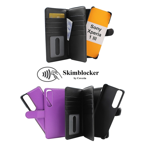 Skimblocker XL Magnet Fodral Sony Xperia 1 III (XQ-BC52) Lila