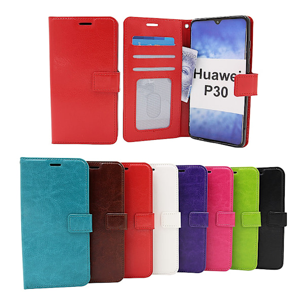 Crazy Horse Wallet Huawei P30 Brun