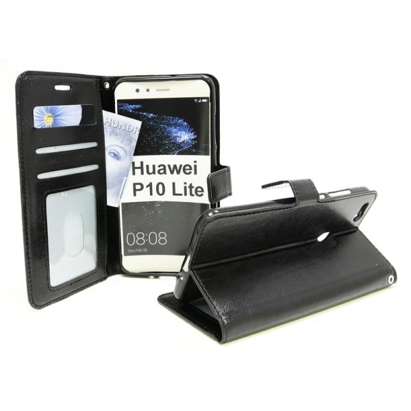Crazy Horse Wallet Huawei P10 Lite Svart