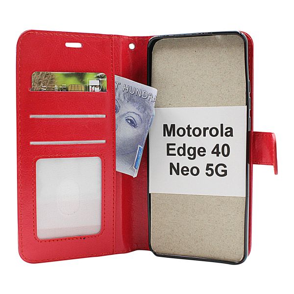 Crazy Horse Wallet Motorola Edge 40 Neo 5G Turkos