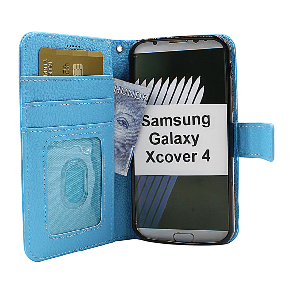 New Standcase Wallet Samsung Galaxy Xcover 4 (G390F) (Lila) Ljusblå
