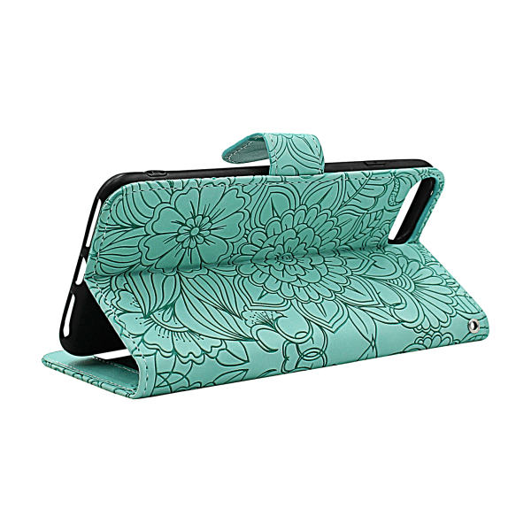 Flower Standcase Wallet iPhone 6 Plus / 7 Plus / 8 Plus Blå