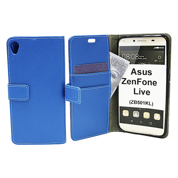 Standcase Wallet Asus ZenFone Live (ZB501KL) Blå