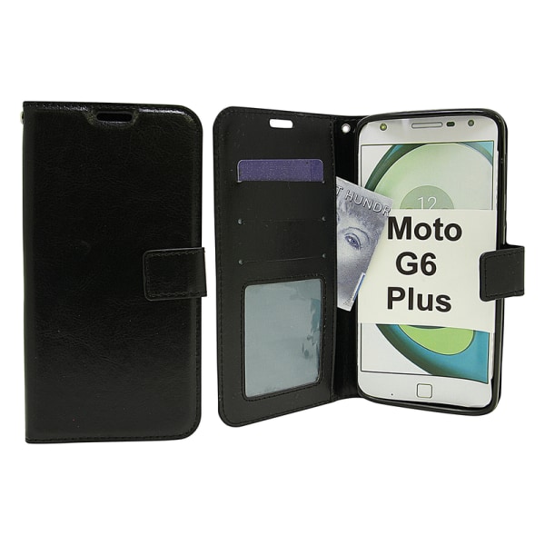 Crazy Horse Wallet Motorola Moto G6 Plus Svart