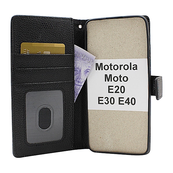 New Standcase Wallet Motorola Moto E20 / E30 / E40 Svart