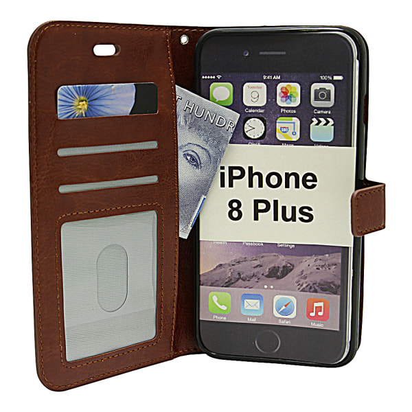 Crazy Horse Wallet iPhone 8 Plus Brun A334