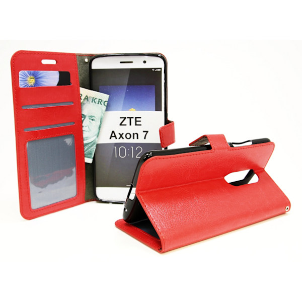 Crazy Horse Wallet ZTE Axon 7 Röd