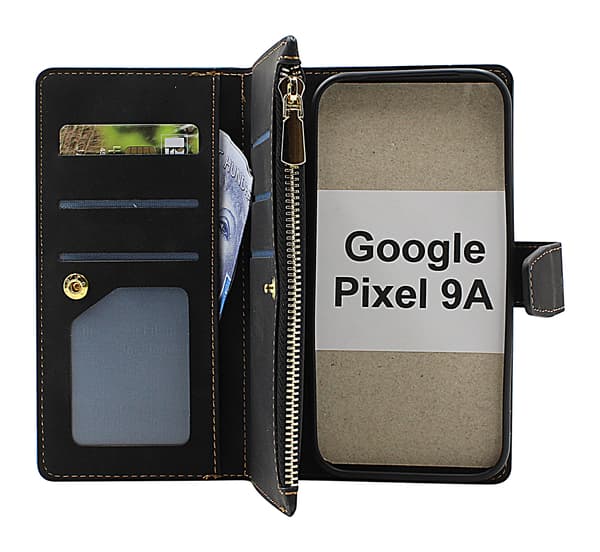 XL Google Pixel 9a Lyx Plånboksfodral Marinblå