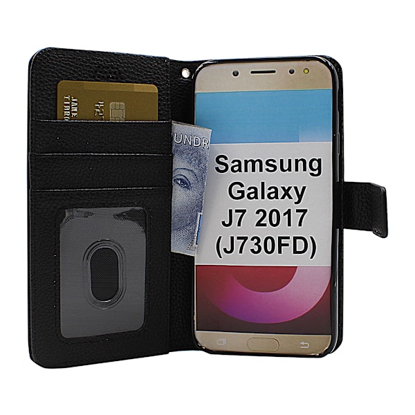 New Standcase Wallet Samsung Galaxy J7 2017 (J730FD) (Lila) Svart