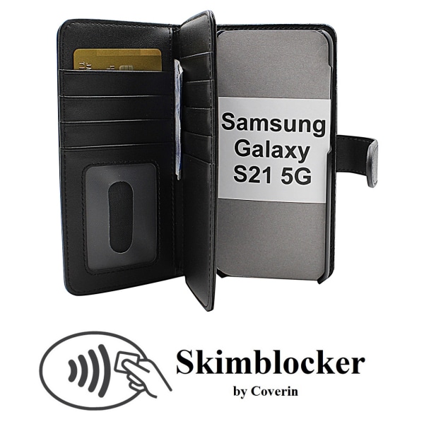 Skimblocker XL Magnet Fodral Samsung Galaxy S21 5G (G991B) Svart