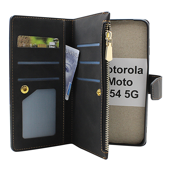 XL Standcase Lyxfodral Motorola Moto G54 5G Svart