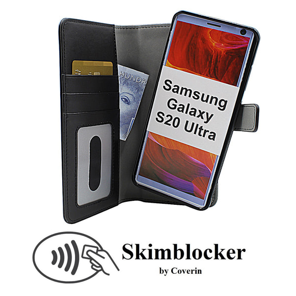 Skimblocker Magnet Wallet Samsung Galaxy S20 Ultra (G988B) Vit