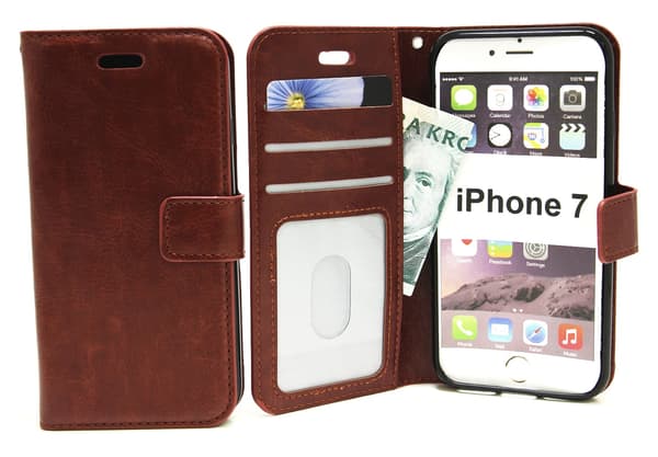 Crazy Horse Wallet iPhone 7 Brun
