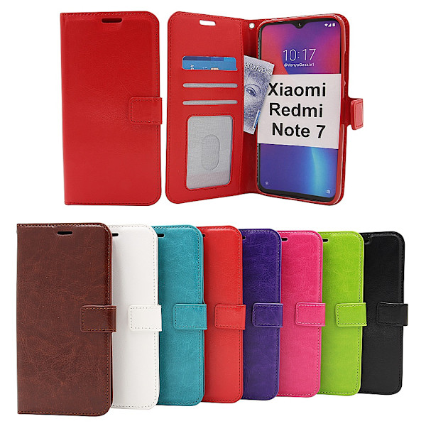Crazy Horse Wallet Xiaomi Redmi Note 7 Svart
