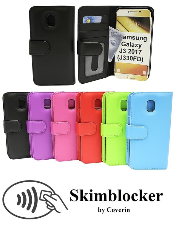 Skimblocker Plånboksfodral Samsung Galaxy J3 2017 Röd
