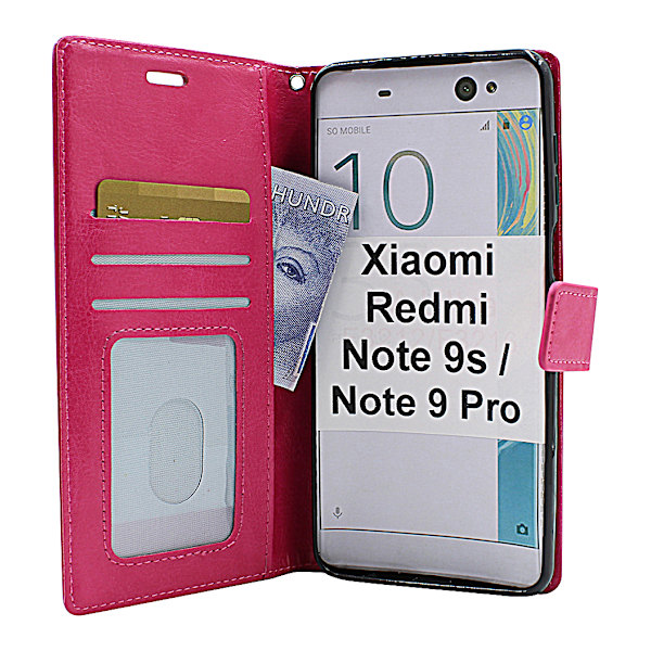 Crazy Horse Wallet Xiaomi Redmi Note 9s / Note 9 Pro Hotpink