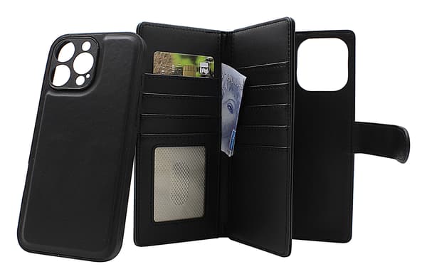 Skimblocker iPhone 16 Pro Max XL Magnet Plånboksfodral Mörkröd
