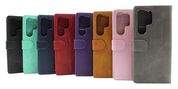 Zipper Standcase Wallet Samsung Galaxy S23 Ultra 5G Grå