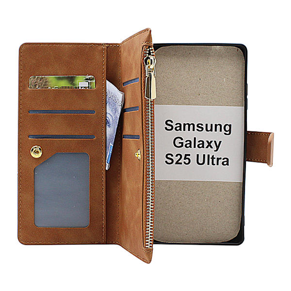 XL Samsung Galaxy S25 Ultra Lyx Plånboksfodral Mörkblå