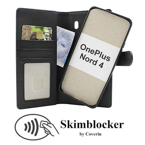 Skimblocker OnePlus Nord 4 5G Magnet Plånboksfodral Svart
