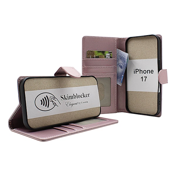 Skimblocker iPhone 17 Plånboksfodral Brandy