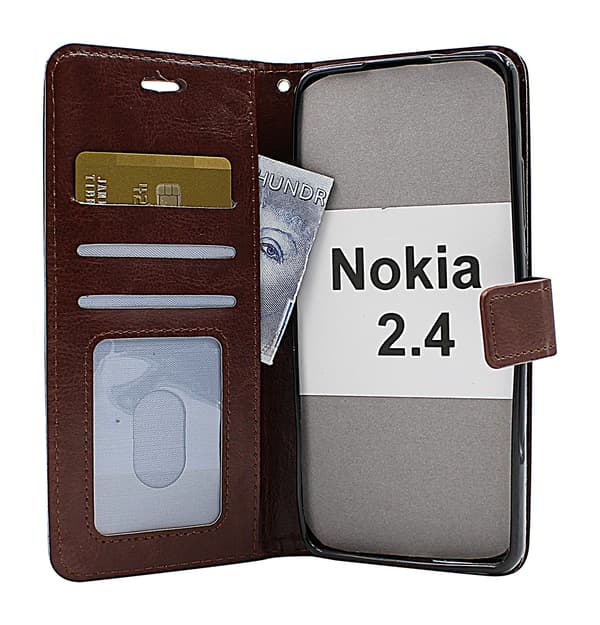 Crazy Horse Wallet Nokia 2.4 Lila