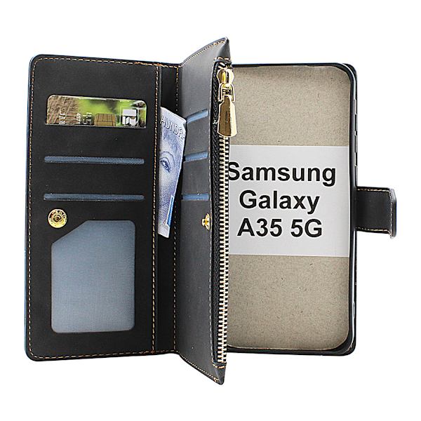 XL Standcase Lyxfodral Samsung Galaxy A35 5G Svart