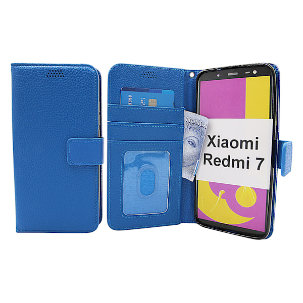 New Standcase Wallet Xiaomi Redmi 7 Blå