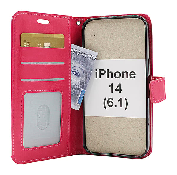 Crazy Horse Wallet iPhone 14 (6.1) Lila
