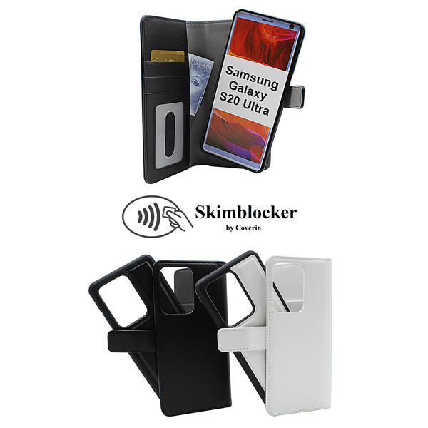 Skimblocker Magnet Wallet Samsung Galaxy S20 Ultra (G988B) Vit