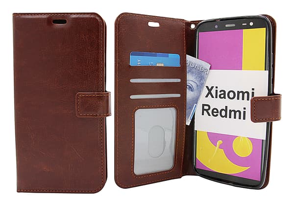 Crazy Horse Wallet Xiaomi Redmi 7 Brun