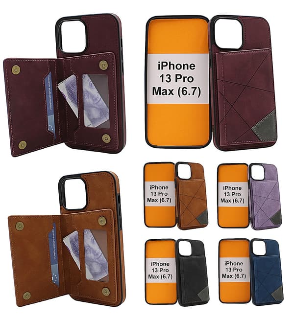 Lyx CardCase iPhone 13 Pro Max (6.7) Marinblå