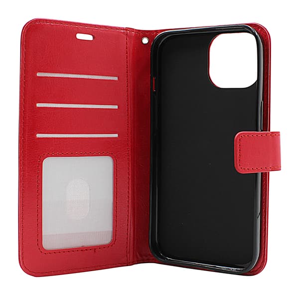 Crazy Horse Wallet iPhone 15 Röd