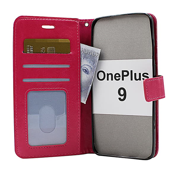 Crazy Horse Wallet OnePlus 9 Röd