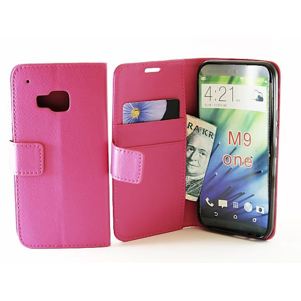 Standcase TPU wallet HTC One (M9) Hotpink