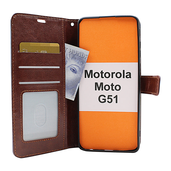 Crazy Horse Wallet Motorola Moto G51 Hotpink