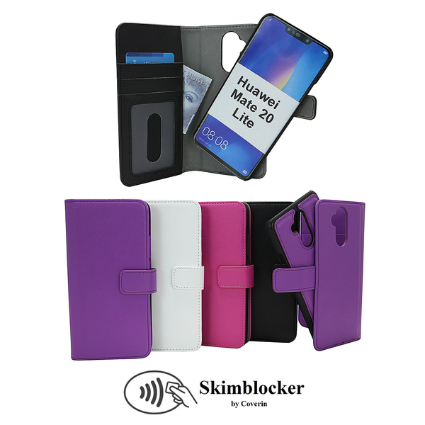 Skimblocker Magnet Wallet Huawei Mate 20 Lite Hotpink