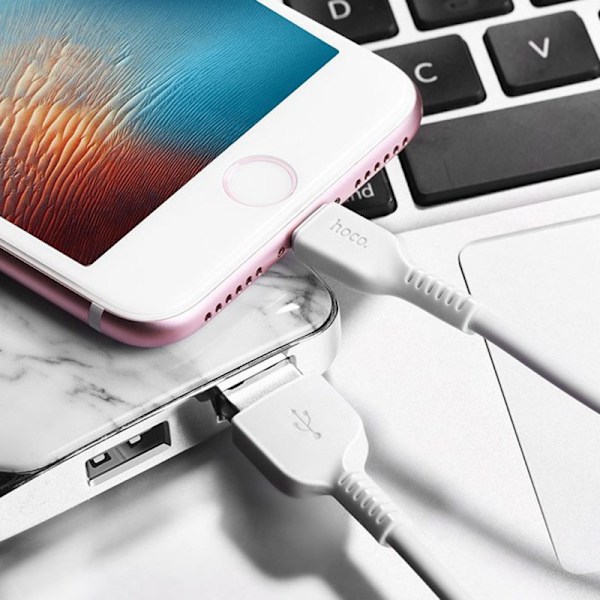 Laddning & datakabel iPhone 5/6/6s/iPad Mini/iPad Air, 2 Meter Vit