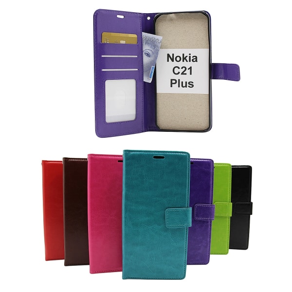 Crazy Horse Wallet Nokia C21 Plus Brun