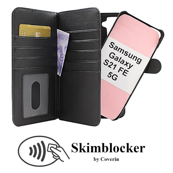 Skimblocker XL Magnet Fodral Samsung Galaxy S21 FE 5G Lila
