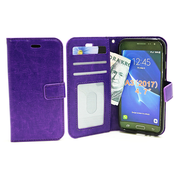 Crazy Horse Wallet Samsung Galaxy A3 2017 (A320F) Lila