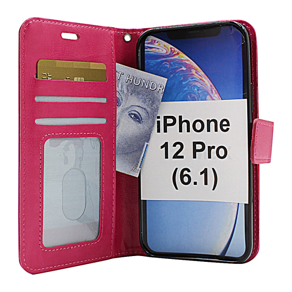 Crazy Horse Wallet iPhone 12 Pro (6.1) (Svart) Röd