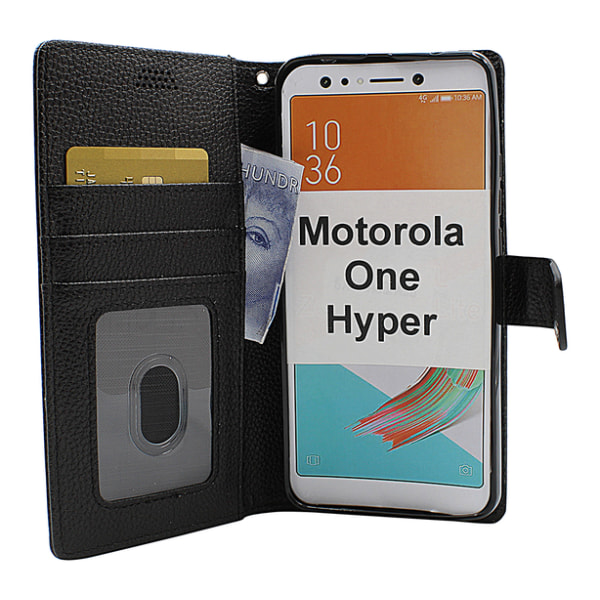 New Standcase Wallet Motorola One Hyper Svart