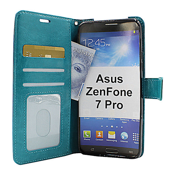 Crazy Horse Wallet Asus ZenFone 7 Pro (ZS671KS) (Svart) Grön
