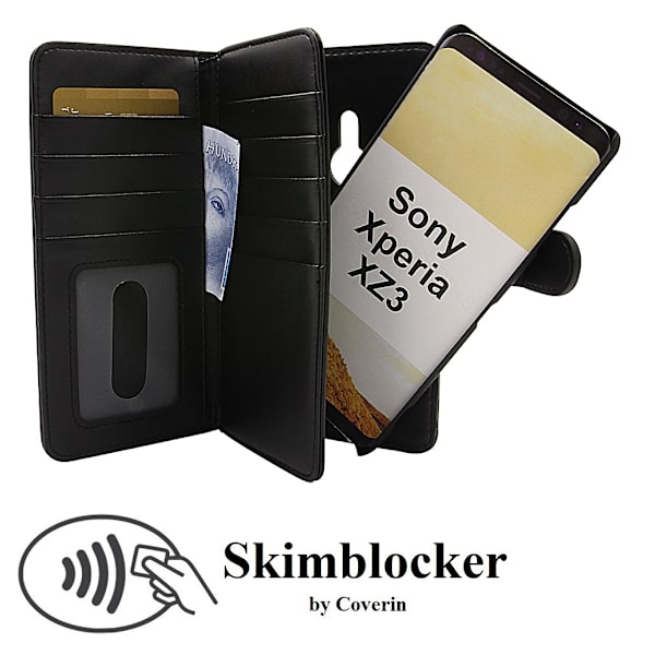Skimblocker XL Magnet Wallet Sony Xperia XZ3 Svart